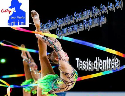 Test d’entrée Section Gymnastique Rythmique le Mercredi 27 Mars